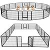Yaheetech Recinto Cani Interno Esterno Giardino in Ferro 16 pz 80x60 cm | Recinzione in Ferro, Cuccioli Gatti Conigli Animali Domestici, Interno Esterno Giardino Casa, Salvaspazio