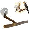 Qimilenzy Portapiedi per uccelli e vasca, auto, da viaggio, con ventosa per uccelli piccoli e medi pappagalli, parrocchetti, coccioli in conure e piccioncini (set completo di pesce persico in legno)
