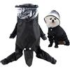 SMALLLEE_LUCKY_STORE Grazioso impermeabile per cani di piccola taglia con cappuccio e stivali staccabile coda cucciolo Botton Down Giacca antipioggia Full Boby 4 gambe tuta impermeabile leggero