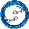 HaiYUAN Dog Tie out Cable 10/15/20/25/30 FT Dog Runner for Yard Steel Wire Dog Cable with Durable Superior Clips Blue Dog Chains for Outside Dog Lead for Large Dogs Up to 165 lbs