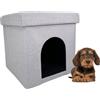 Tata Home Cuccia Cane Gatto Pouf Pieghevole per Cani e Gatti Puff Sgabello Casetta per Animali Domestici in Tessuto Grigio Misura 38x38x38 cm Mod. 2 Dog