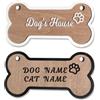 Generic ZHSSQLL Targa Personalizzata Per Cani Con Nome Personalizzato, Decorazione In Legno A Forma Di Osso, Cartello Per Cane, Cassa, Cuccia, Area Di Alimentazione