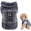 UOSIA Cane Jean Giacca in Denim Vestiti per Cani con Imbracatura Fresca Jeans Svuoto Giubbotto con Gilet da Giro per Cucciolo da Cowboy Abbigliamento da Cowboy per Piccoli Cani Gatti