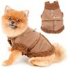 PAIDEFUL Cappotto per Cani di Piccola Taglia Tinta Unita Foderato in Pile Cappotto di Lana Caldo Invernale Giacca per Cucciolo Chihuahua Vestiti Tempo Freddo Abbigliamento per Gatti Marrone M