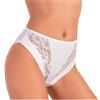 Jadea Intimo Artù JEDEA Confezione da 6 Slip Vita Alta Donna in Cotone con Inserti in Pizzo Art. 788 Disponibile in Bianco o Nero (Bianco, 4 / M)