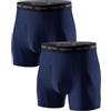 LAPASA Pacco da 2 Boxer Asciugatura Rapida a Vita Alta Uomo M16 - Mutande Sportive Elasticizzate Abbigliamento Intimo Leggeri Traspiranti in Rete Viaggio Navy M