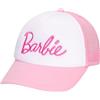 Barbie Berretto da Baseball da Donna, in Morbido Cotone, con Tesa Curva, Regolabile, Snapback, Colore: Rosa Caldo, Rosa e Bianco., Taglia Unica