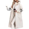 Hecatombic Donna Autunno E Inverno Cappotto Lungo Cappotto Caldo Elegante Pianura Patchwork Cappotto A Maniche Lunghe Moda Casual da Donna Versatile Trench Street (Beige,M)