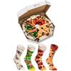 Rainbow Socks - Pizza Mix Frutti di Mare Pepperoni Italiana - Donna Uomo - 4 paia di Calze - Taglia 47-50