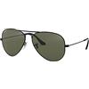 Ray-Ban Aviator, Occhiali da Sole Unisex Adulto, Nero (Black 002/58), 62 mm
