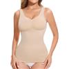 Lynclare Canotte modellante con reggiseno integrato a compressione, per donne, modellante, controllo della pancia, top da donna, Nude, Large
