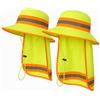 GOOHERA Cappello da sole riflettente ad alta visibilità da uomo con patta per il collo, 2 pezzi lime fluo, M/XL