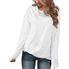 lyrlody Pullover Casual da Donna a Maniche Lunghe con Collo Alto e Collo Ad Anello(XL-Bianco)