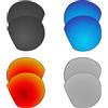 EZReplace Lenti di ricambio per occhiali da sole Oakley HSTN OO9464 (lenti polarizzate) - Adatto per montatura Oakley HSTN (nero carbonio+blu ghiaccio+rosso fuoco+metallo argento), Carbon Black + Ice