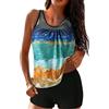 PAIDAXING Costumi da bagno per mastectomia Plus Size per le donne Tankini Costumi da bagno per le donne Costume da bagno Tankini da donna con pantaloncini Costume da bagno da donna in due pezzi, Giallo, 52