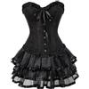 Generic Corsetto da Donna per Perdere Il Grasso della Pancia Corsetto Abiti Gonna Bustier Tutu Set di Pizzo Gotico Corsetto Senza Spalline Lolita Costume Vintage Coaplay Rosso Costume Cosplay Asui