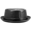 IOEUIWP Cappello da uomo in pelle nera Trilby, berretto Fedora, retrò donna, cappelli autunnali, vintage jazz Fedora Estate/Inverno(Black)