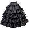 LINGHE Sottogonna Sposa Lungo per Nozze Gonna 5 Strati Balze Gonna Rockabilly Halloween Matrimonio Carnevale (IT, Testo, Taglia Unica, Regular, Regular, Nero)