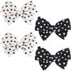 HOBBIESAY 4 pz 2 colori a pois fiocco clip per scarpe in bianco e nero a pois elegante vintage clip per scarpe rimovibile fibbia scarpe scarpe da festa, Colori misti., 12cm