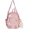Eagerrich Simpatico mini zaino con accessori a spilla e ciondolo in peluche, Rosa-2., Small, Zaini