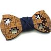 GIGETTO 1910 Papillon legno GIGETTO Puzzle Nodo Cotone Blu Notte Made in Italy