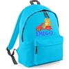 Fupies Zaino in poliestere 600D personalizzato con nome leopardo sulla moto, Azzurro