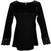 Tramonte Maglia Donna in Pizzo e Modal Manica Lunga Articolo Gioia Nero (Nero, L/XL)