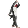 Lawnrden Tutina di squalo, Pigiama di squalo Morbido Carino, Costume Peloso, Costumi di Halloween Unisex per Uomini, l |.Animal Onesie Adult