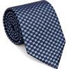 Remo Sartori - Cravatta in Seta stampata Fantasia a Quadretti Blu e Azzurri, Made in Italy, Uomo
