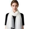 K-Elewon Sciarpa in seta tinta unita alla moda sciarpe avvolgono lunghi scialli leggeri per le donne, bianco, Taglia Unica