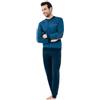 Il Granchio Pigiama 4005 in Caldo Cotone Interlock Maglia Incrociata Soffice Invernale Uomo Blu XL
