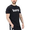 DISCLAIMER T-Shirt a Manica Corta Nera da Uomo con Logo Frontale in Stile Graffiti L