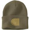 Carhartt Men's Knit Cuffed C Patch Beanie, Dark Bronzed Green, One Size