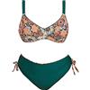 Generico Costumi da Bagno da Donna 2 Pezzi Bikini Taglie Forti con Stampa Elegante e Vita Alta Modellante