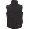 PAYPER Wanted Gilet Giacca da Lavoro Unisex Uomo Donna 100% Poliestere Chiusura Zip Interno Imbottito Tasche Frontali Laterali Porta Cellulare Nero/Steel Grey (3XL)