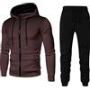 Generic Tuta Uomo Completa Cotone Tute Sportive, Felpa Uomo Con Zip E Cappuccio Due Pezzi Felpe E Pantalone Set Tracksuit Felpe Con Zip Suit Felpata Completo Calcio Uomo Per Il Tempo Libero Streetwear