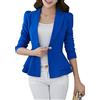 YMING Donna Giacca Collo Lapel Blazer Ufficio Business Blazer Senza Tasca Blu XXS