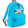 Fupies Zaino in poliestere 600D personalizzato con nome con macchinine, Azzurro