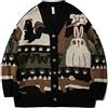 CHOUX Cardigan Vintage Maglione Oversize Nuovo Harajuku Maglione Lavorato A Maglia Pullover Hip Hop Streetwear Maglieria Allentata Top-Nero 2,XXL
