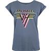 Van Halen Logo Crystals Donna T-Shirt Blu M 100% Cotone Regular