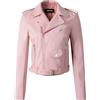 Cocila Giacca Da Donna Con Cappotti Alla Motociclista Stile Corsa Cerniera In Ecopelle Elegante Inverno Pink M Piumino Donna Primaverile Camicie Di Flanella Pelliccia Lunga Capotto Invernale
