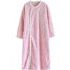 Generic Accappatoio soffice per le donne rosa vestaglie da donna calde e accoglienti senza cappuccio vestaglie senza cappuccio camicia da notte camicia da notte manica lunga in morbido pile accappatoio da