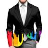 Generisch LGBT - Tuta da uomo arcobaleno, sportiva, casual, slim fit, blazer, per il tempo libero, alla moda, per lo sport, per il matrimonio, per il carnevale, per il tempo libero, Q nero., M