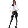 ELETTA MILANO 1 Pezzo Leggings Termico Donna EL-202 Modello Effetto Pelle. Nero L/XL