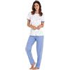 Leo Corsetteria Pigiama Donna Estivo 100% Cotone Mezza Manica e Pantalone Lungo Giacca Aperta Taglia 50