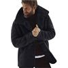 HAOLEI Giacche in Pelle Da Uomo Colletto Con Risvolto a Maniche Lunghe Imbottito Aviatore Bomber Cappotto in Finta Pelle Di Montone Vintage Spesso Cappotto Taglie Forti Giacca Invernale