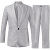 MaNMaNing Abito da Uomo 2 Pezzi Elegante Slim Fit Completo Formale da Matrimonio Un Bottone Suit Slim Fit Sposa Dinner Tuxedo Abiti per Uomo Business Casual Giacca e Pantaloni (Grey, L)