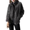 riou Cappotto Felpa Donna con Cappuccio Cerniera Cappotti Pelliccia Giacca in Pile Sherpa Calda Felpa Sportiva Cappotto in Pile Pelliccia Donna Inverno Giacca in Sherpa Caldo e Soffice