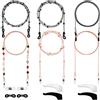 Frienda 6 Pezzi Catenine Occhiali Ferma Occhiali Elegante Supporto Cinturino Occhiali (Oro, Rosa Rossa)