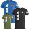 PELUSCIAMO T-Shirt Italia Personalizzabile con Numero | Maglietta 100% Cotone Nazionale Italiana | Fino alla 5XL Maniche Corte | Forza Azzurri PS 27431-A-126-BS